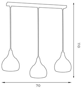 Lampadario su filo AKTAN 3xE27/60W/230V nero
