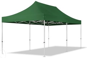 TOOLPORT 3x6m gazebo pieghevole PES con laterali (finestre panoramiche), PROFESSIONAL alluminio, verde scuro - (600223)