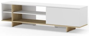 Tavolo TV bianco in rovere 160x44 cm Cequoia - Marckeric
