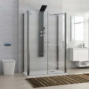 Kamalu - Box doccia 3 lati 70x105x70 apertura saloon modello K3-SALOON