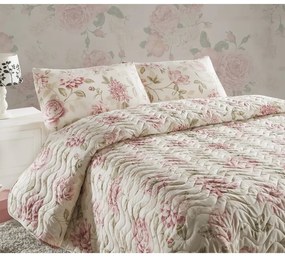 Set con copriletto e federa rosa/beige con rivestimento trapuntato 220x240 cm Care – Mijolnir