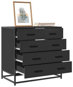 Cassettiera Nera 70x41x70 Cm İn Legno Multistrato /