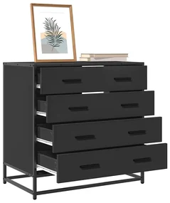 Cassettiera Nera 70x41x70 Cm İn Legno Multistrato /