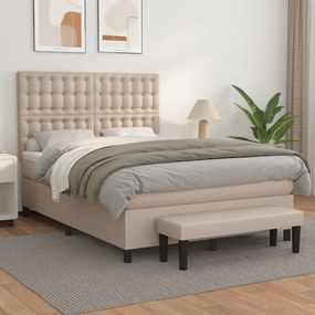 Giroletto A Molle Con Materasso Cappuccino 140x200cm Similpelle /