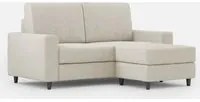 Divano 2 Posti con Pouf 148x155x85 cm Sakar in Tessuto Latte