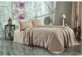 Copriletto in cotone marrone per letto matrimoniale 220x240 cm Lotus - Mijolnir