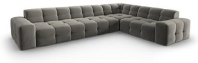 Divano angolare in velluto grigio (angolo destro) Kendal - Micadoni Home