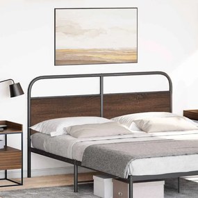 Testiera rovere marrone 160 cm in acciaio e truciolato