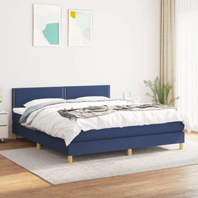 Giroletto A Molle Con Materasso Blu 160x200 Cm İn Tessuto /