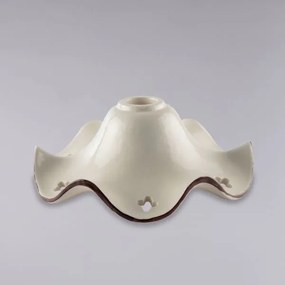 Diffusore in ceramica bianco lucido e marrone con decalco fiori di ...