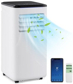 Costway Condizionatore d'aria portatile 9000 BTU con raffreddamento modalità sonno, Condizionatore d'aria portatile timer 24h Bianco
