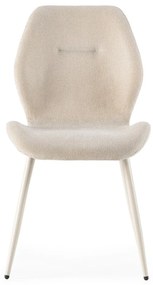 Sedie da pranzo in set color crema in imbottito 4 pz Ansu – Marckeric