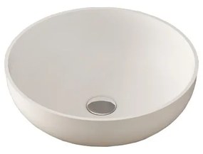 Lavabo da appoggio tondo in solid surface L 42 x P 42 x H 14 cm bianco