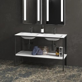 Mobile metallico a terra 120 cm con doppio lavabo NET-120 - KAMALU