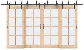 Kit Di Binari Per Porte Scorrevoli 400 Cm Acciaio Nero /