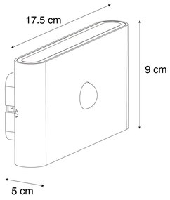 Lampada da parete nera con sensore a 4 livelli magnetica incl. LED ricaricabile - Batt