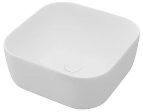 Lavabo da appoggio Kros quadrato in ceramica L 39 x H 14 x P 40 cm bianco