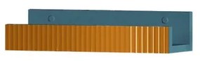 Mensola per bagno Niwa L 40 cm laccato opaco blu pacifico con vetro senape