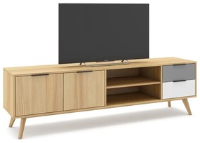 Tavolo TV in legno di pino di colore naturale 180x53 cm Elfa - Marckeric