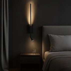 LED Lampada da parete TORCH LED/6W/230V + LED/3W nera