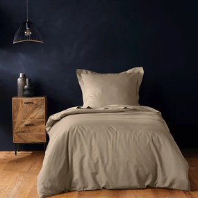 Biancheria in cotone marrone chiaro per letto singolo 140x200 cm Lina - douceur d'intérieur