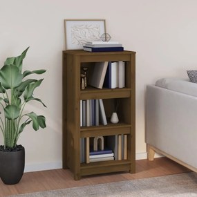 Libreria Marrone Ambra 50x35x97 Cm İn Legno Massello Di Pino /