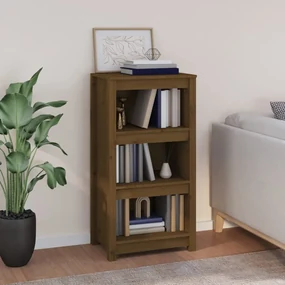 Libreria Marrone Ambra 50x35x97 Cm İn Legno Massello Di Pino /