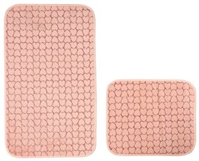 Tappetini da bagno rosa in set da 2 60x100 cm Heart - Mila Home