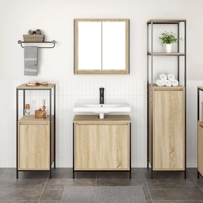 Set di mobili da bagno  in rovere sonoma legno ingegnerizzato