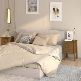 Comodini 2 Pz Ambra 40x35x61,5 Cm İn Legno Massello Di Pino /