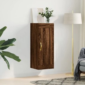 Mobile A Parete Rovere Marrone 34,5x34x90 Cm Legno Multistrato /