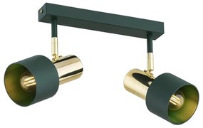 Argon 7114 - Faretto DORIA 2xE27/15W/230V verde/ottone