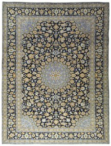 Kashan Tappeto persiano 310 x 400 Blu (Iran) Annodato A Mano