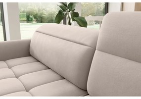 Divano angolare marrone chiaro allungabile/con contenitore (con penisola a destra/a L) e rivestimento in velluto Barea – ELTAP