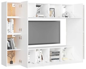 Set mobile tv 8 pz bianco in truciolato