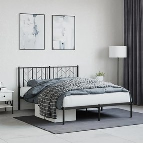 Giroletto Con Testiera İn Metallo Nero 135x190 Cm /