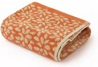 Asciugamano viso 50x100 cm fiori arancione in cotone