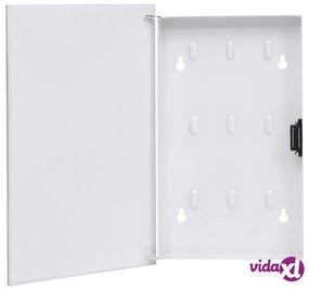 vidaXL Cassetta Portachiavi con Lavagna Magnetica Bianca 30x20x5,5 cm