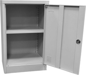 Armadietto Metallico 1 Anta 1 Mensola 80x40x50 cm con Serratura a Chiave in Acciaio Grigio...