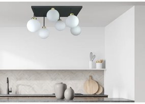 Lampadario a plafone DEA 6xE14/60W/230V nero/oro/bianco