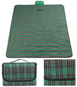 Coperta da picnic con motivo a scacchi verdi 175 x 145 cm