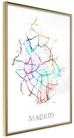 Poster  City Map: Madrid (Colour)  Cornice Quadri Cornice d'oro, Larghezza x Altezza Home decor 20x30