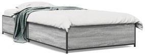 Giroletto Grigio Sonoma 90x200 Cm Legno Multistrato E Metallo /