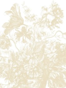 KEK Amsterdam Carta da parati panoramica Engraved Flowers Uyterlinde - Beige 195 cm