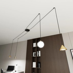 Sospensione Moderna Decentrata Frigg 4 Luci Oro