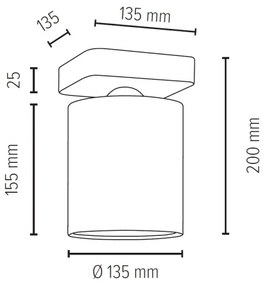 Spot-Light 8512174 - Plafoniera JENTA 1xE27/25W/230V