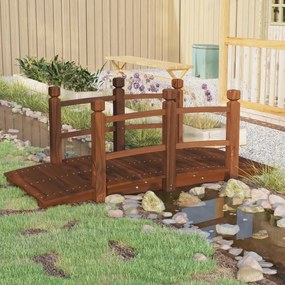 Ponte Giardino Ringhiere 150x67x56cm Legno Massello Abete Rosso /