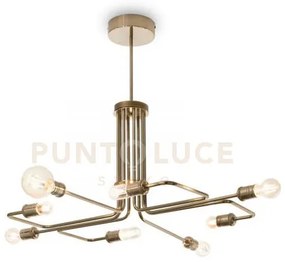 Triumph lampadario a sospensione in metallo ottone invecchiato 8 lu...