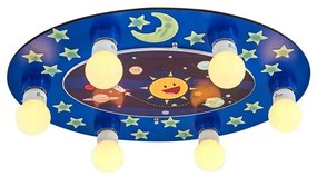 Plafoniera per cameretta LUCCA 6xE27/24W/230V blu