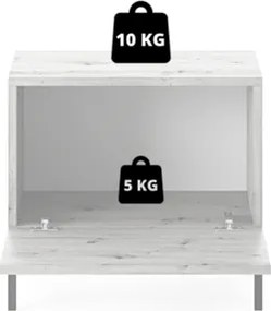 Comodino Cannettato 46 Cm 1 Anta Tortora Piedini Oro Zenith